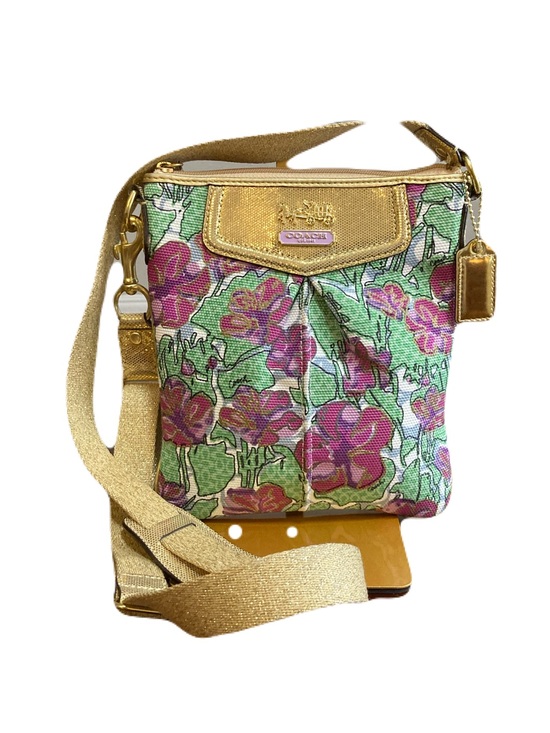 Coach Handbags - Coach Y2K Madison Floral Swingpack Crossbody Bag | Gold Trim | Style 43498